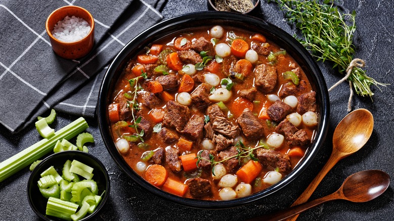 Boneless short rib stew with vegetables