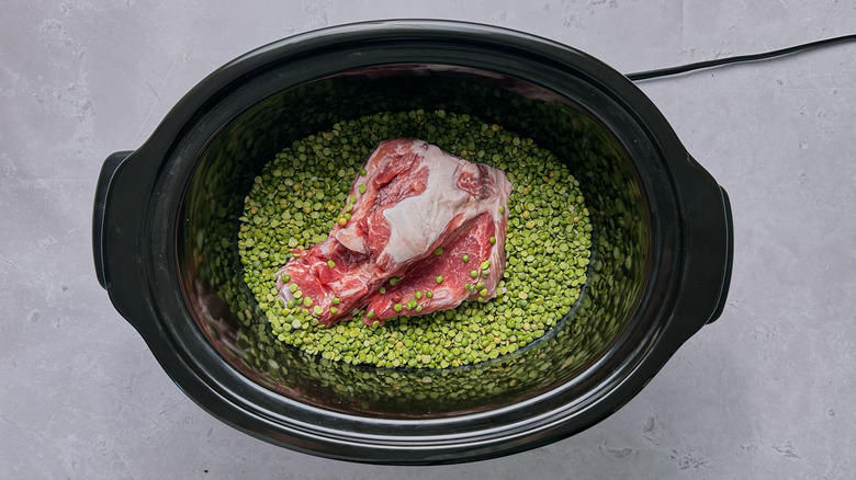 pork and peas in slow cooker