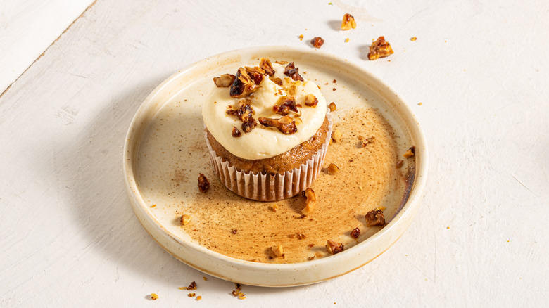 Carrot cupcake on a plate