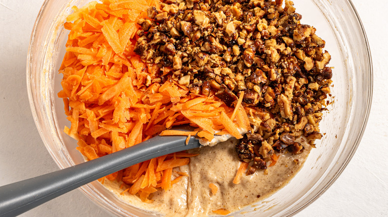 carrots and walnuts in bowl