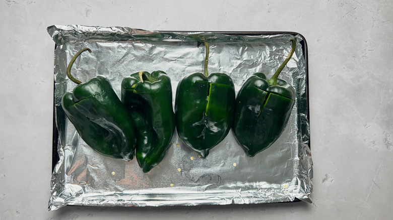 peppers on a sheet tray