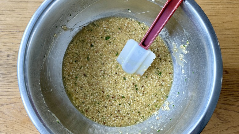 Matzo ball batter in bowl