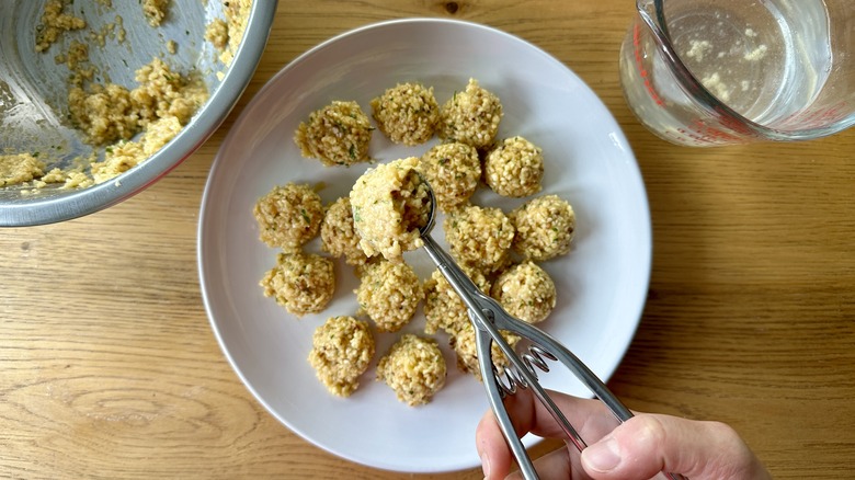 Scooping matzo balls