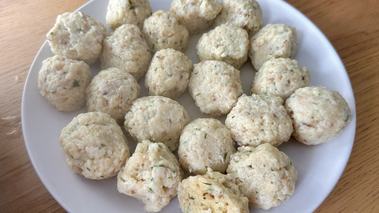 Matzo balls on plate