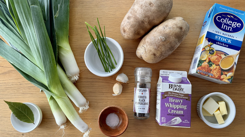 Ingredients for potato leek soup