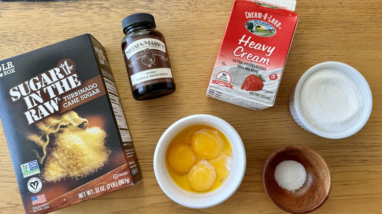 Ingredients for crème brûlée