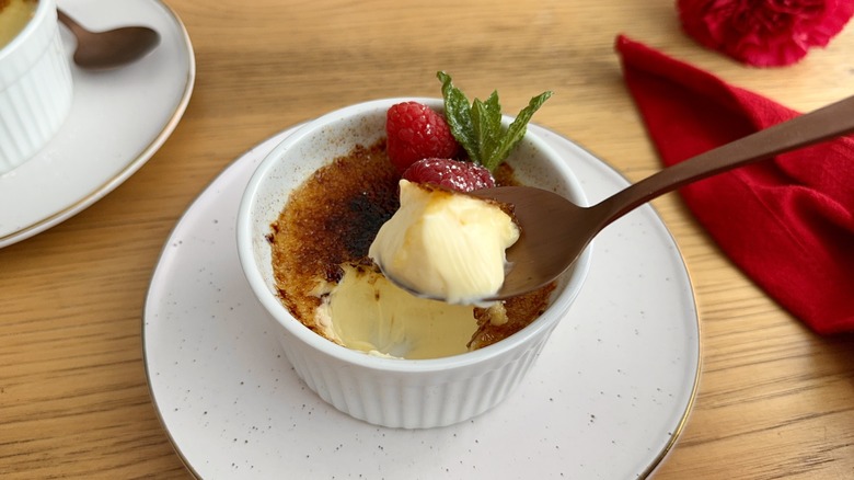 Spoonful of crème brûlée