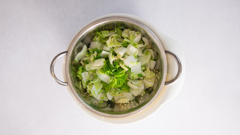 cabbage in colander