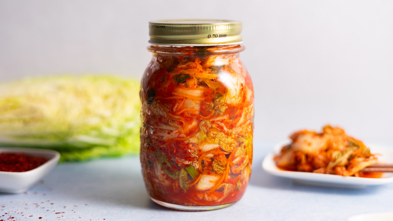 kimchi in jar 