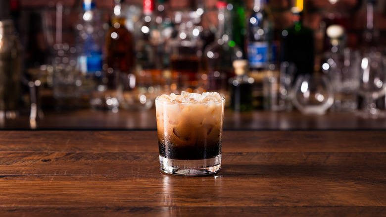 White Russian sitting on bar top