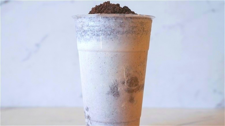 A chocolate cookie milkshake
