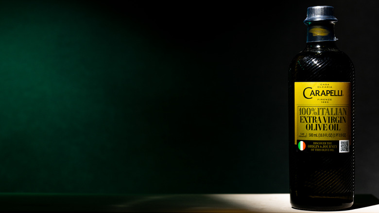 bottle of Carapelli olive oil