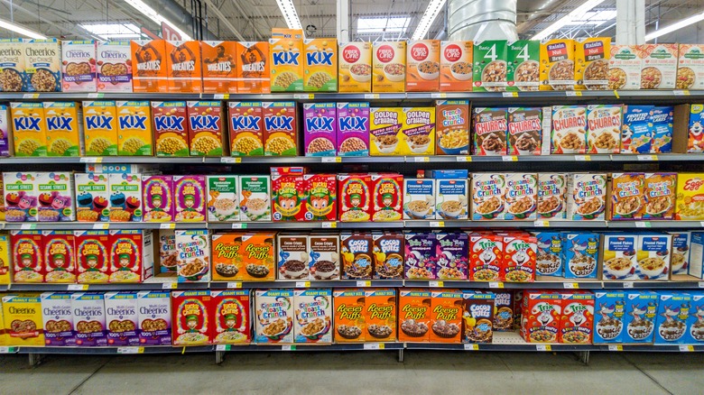 Cereal aisle at supermarket