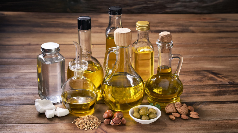 Assortment of cooking oils