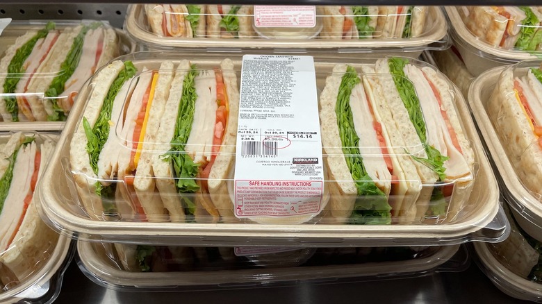 A package of chicken sandwiches from Costco