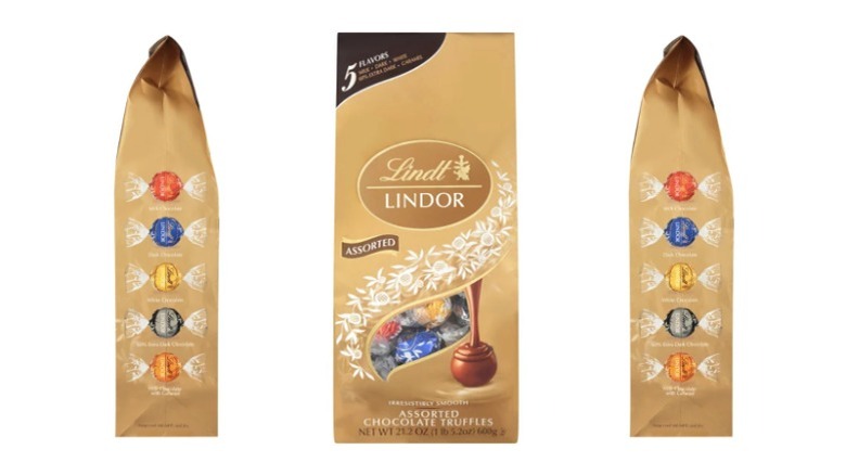 Bag of assorted Lindt Lindor chocolate truffles