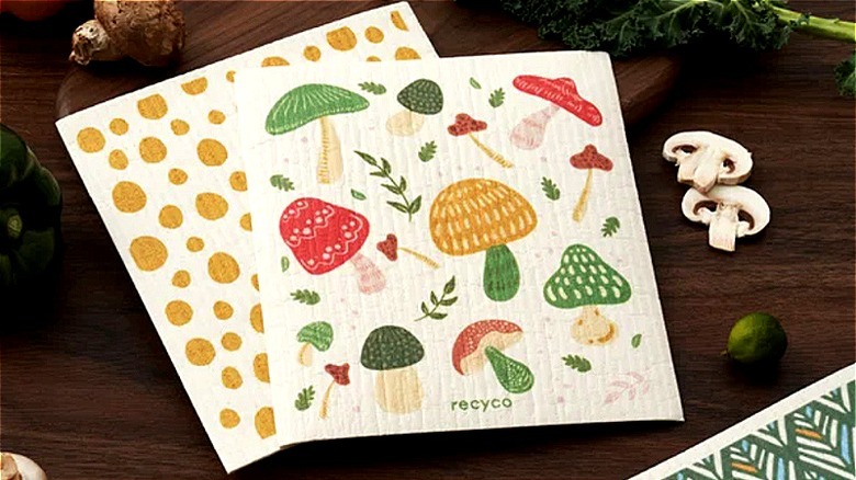 Swedish dish cloths - mushroom pattern