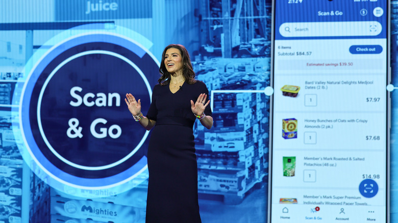 Sam's Club executive presenting on Scan & Go shopping experience