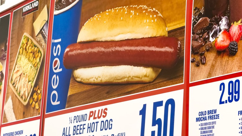 Costco hot dog sign