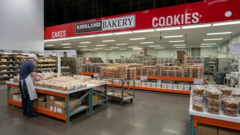 Costco employee working in the store's bakery area