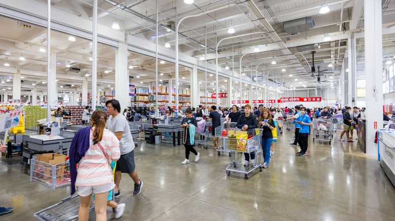 Shoppers inside a Costco store