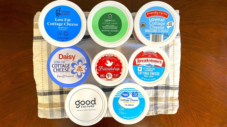 eight cartons of cottage cheese