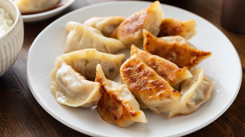 potstickers on a plate