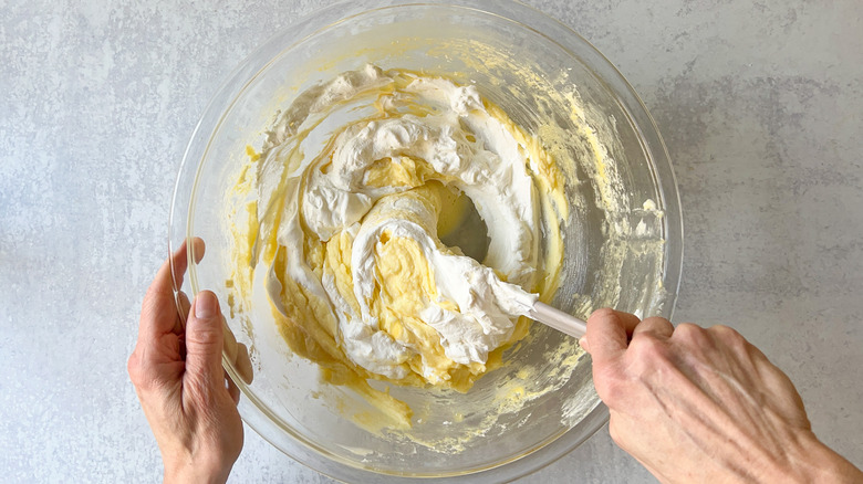 whipped cream folded into mascarpone mixture