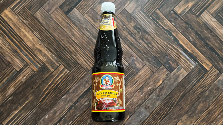 Bottle of black soy sauce