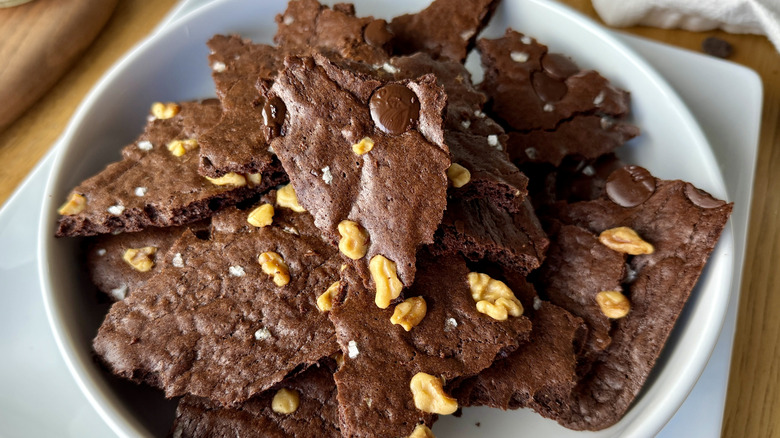 Crispy chocolatey brownie brittle