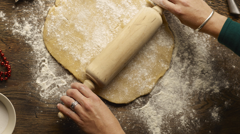 Rolling out cookie dough