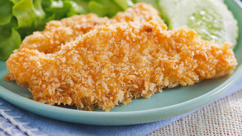 Close-up of crispy fried fish