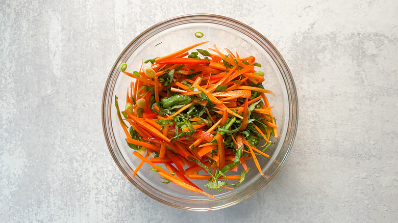 carrot slaw in bowl