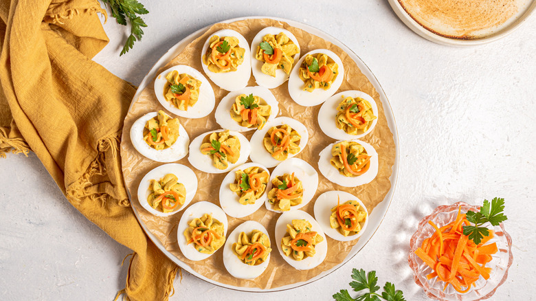 Deviled eggs on a plate