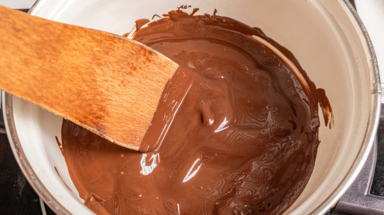 Melting chocolate in a saucepan