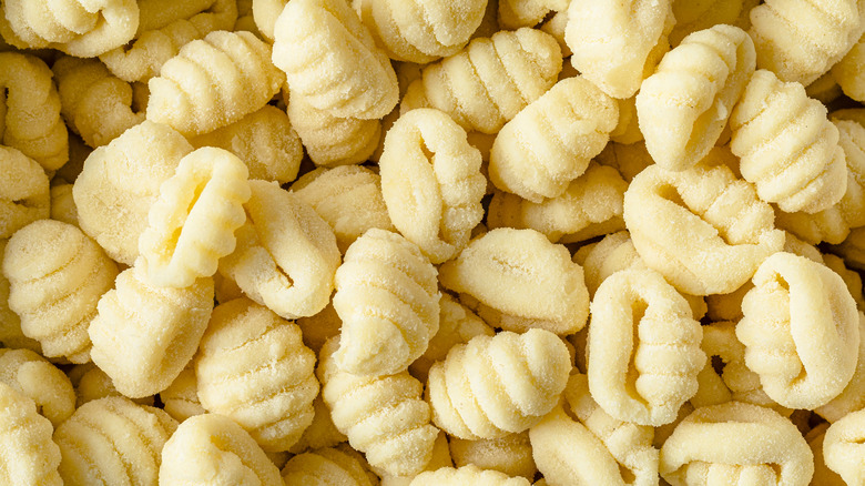 Close-up of gnocchi noodles