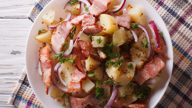 Bowl of Bavarian potato salad