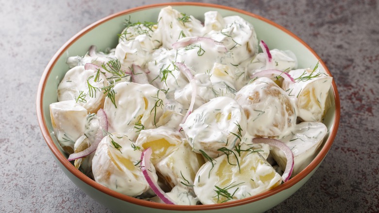 bowl of Swedish potato salad