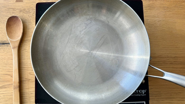 Heating a skillet