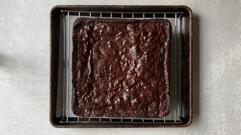 brownies on cooling rack