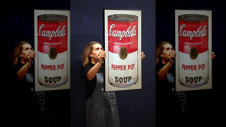 Woman with pepper pot soup poster