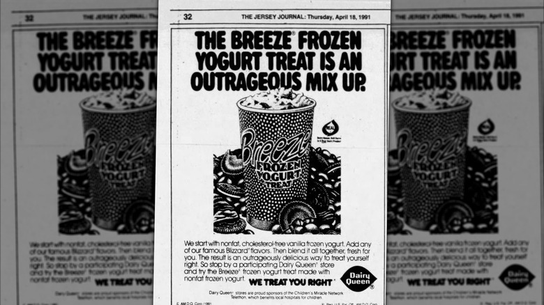 Dairy Queen Breeze frozen yogurt newspaper ad