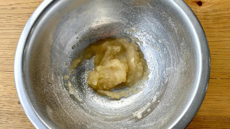 gelatin paste in metal bowl