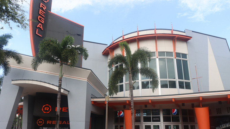 front of a Regal Cinema in Miami, Florida