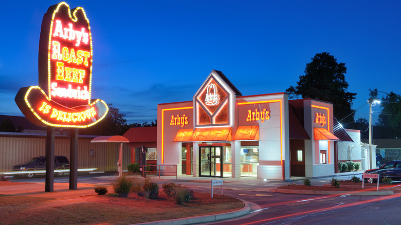 Arby's with classic neon hat sign