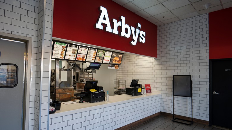 Arby's menu and counter