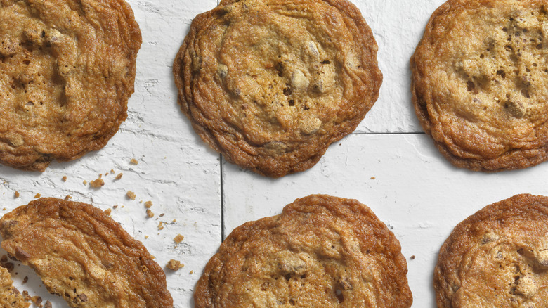 Thin and crispy chocolate chip cookies