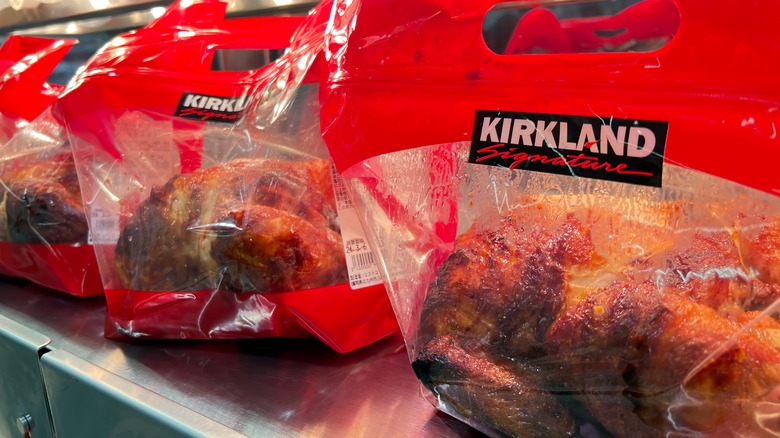 Bagged Costco rotisserie chickens