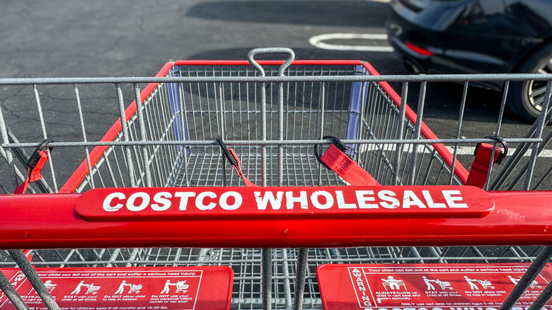 Costco cart in the store's parking lot