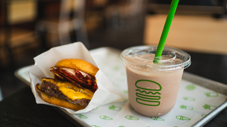 Shake Shack burger and milkshake